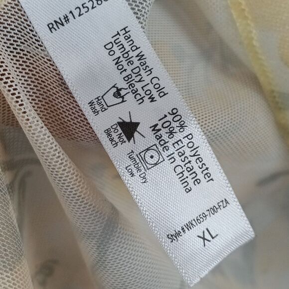 Women's Butter Yellow Lace Floral Babydoll Lingerie Set sz XL - Picture 11 of 11